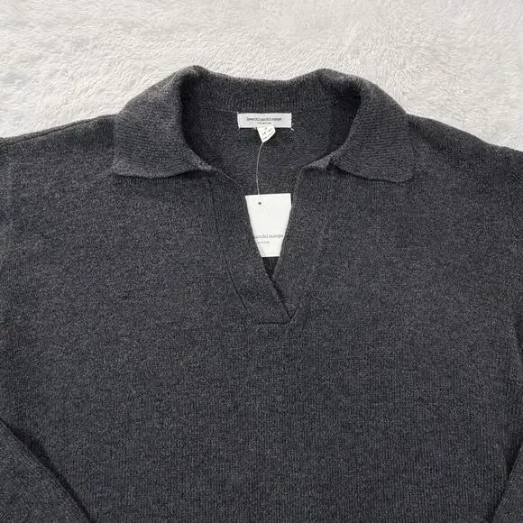 Beach Lunch Lounge Gray Collared V-neck Sweater Dress Size S 4-6 NWT BLL - Picture 3 of 12